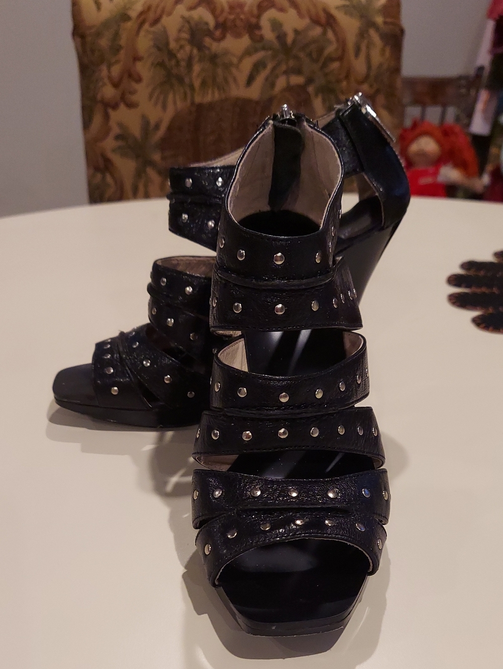 Michael Kors Black Studded Strappy High Heel Sandals